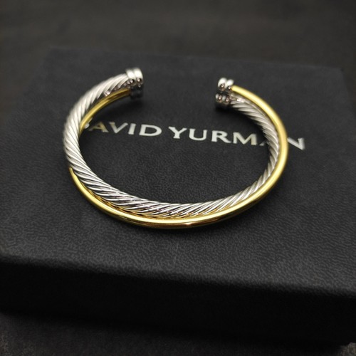 David Yurman Crossover 925/14K Two-Tone Cable Cuff 16-20 cm