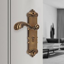 4.72in Length-Handle Front Door Lock Set, Entry Door Handle Set with Key Lock