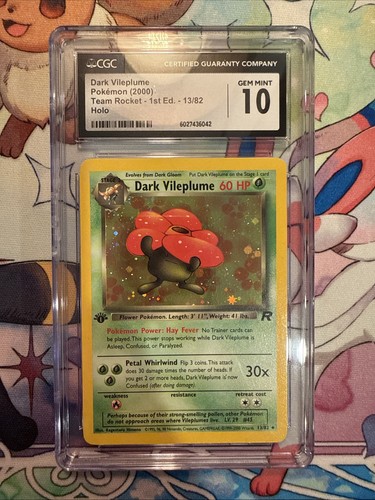 Dark Vileplume (1st Edition) graded CGC 10 for sale on eBay