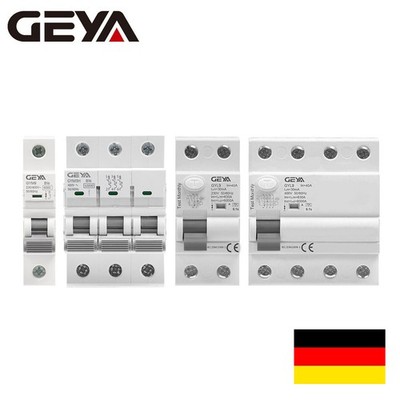 GEYA Leitungsschutzschalter LS-Schalter Sicherungsautomat 1-polig RCD FI 4-polig