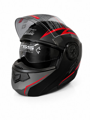 Motorradhelm Klapphelm mit Sonnenvisier DOT/ECE SCHWARZ Gr. XL / 61-62cm