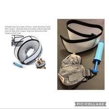 Inflatable Dog Cone Collar w/Pump - Small Dog Donut Collar After Surgery