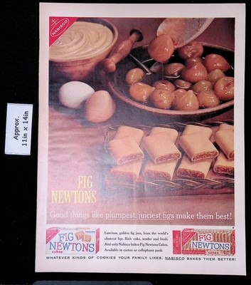 1961 NABISCO FIG NEWTONS CAKES Lucious Golden Fig Jam Rich Cake Print Ad 50212