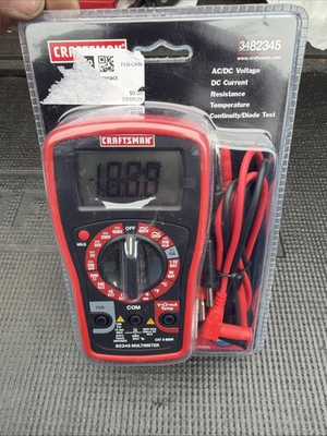 #ad Sears Craftsman Nos Compact Multimeter 82345 Rare Style W Leads 8 Function $109.00