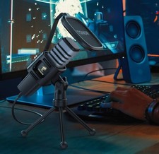 NEW TONOR USB Microphone for PC, Cardioid Condenser Mic with Tripod and Pop