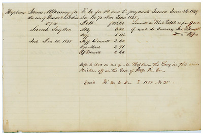 1848 1849 Lycoming PA County Writs Sheriff Cost Entries McMurray & McKinley Case