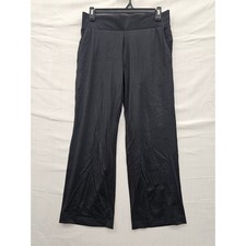 Member's Mark Womens Travel Wide Leg Pants Black Nylon Blend Casual Size Large