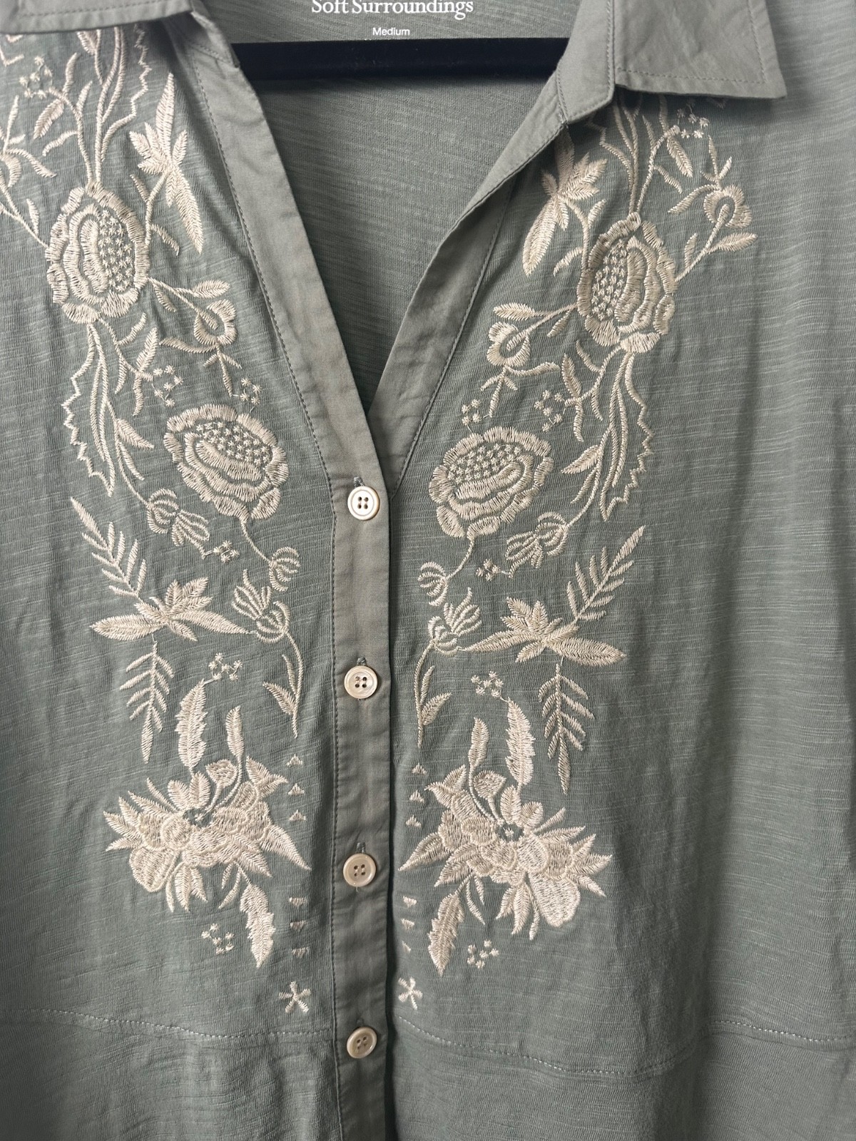 Soft Surroundings M Spring Thaw Button Embroidere… - image 3