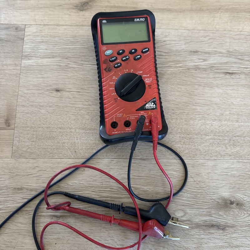 Mac Tools EM710 Automotive Digital Multimeter DMM Tester Volt Ohm RPM Leads