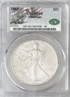 1997  AMERICAN SILVER EAGLE $1 CACG MS69 1oz .999 FINE CAC PRES SIGNED #195