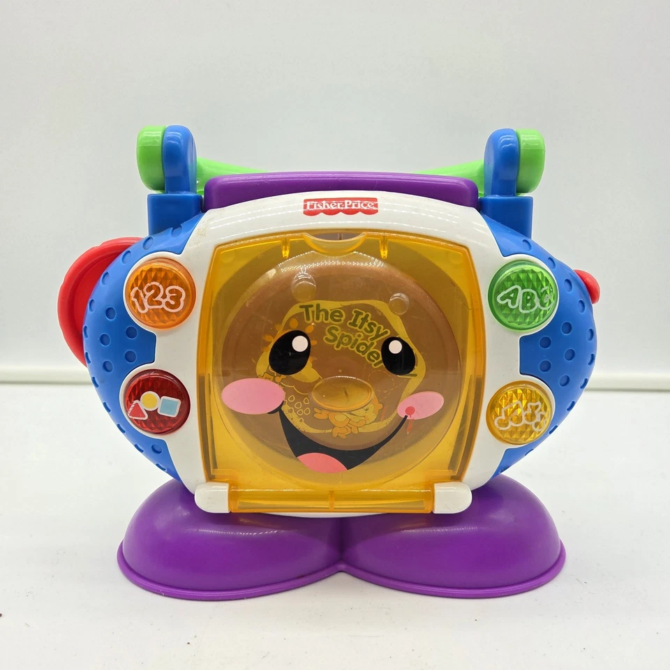 2008 Fisher-Price Laugh & Learn Boombox Player Toy w/ 2 Discs – Tested Works  - Image 3 of 4