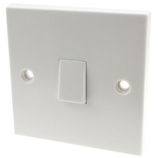 Electrical UK Domestic Household Light Switch 1 Way Single Gang White Wall