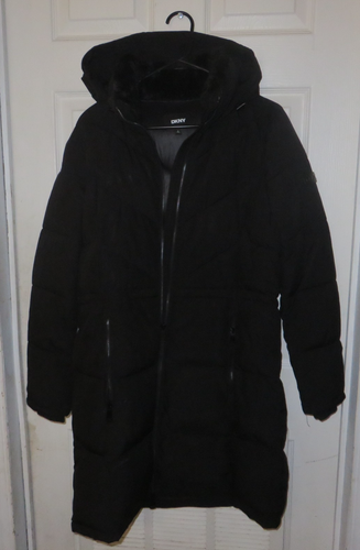 DKNY Black Puffer Winter Coat Small Awsome SIZE SMALL - Afbeelding 4 van 19