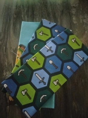 Minecraft fabric lot of 3 pieces/scraps 9'' wide x 21'' long''