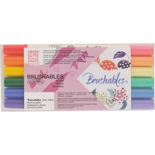 Kuretake Zig BRUSHABLES 6 Vivid Colors Twin-Tip Brush Pens Waterproof Japan