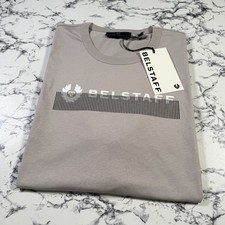 BELSTAFF Mens Ash Grey Radio Logo T Shirt SIZE 3XL BNWT Authentic