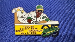 Oakland A's "Rickey Henderson 1000th Stolen Base May 1 1992" Pin
