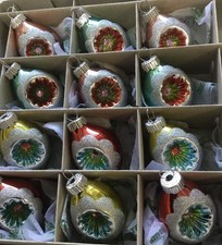 Christopher Radko Shiny Brite Christmas Ornaments NEW 1.75  Box Of 12