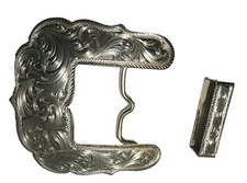 Montana Silversmiths Fine Silver Buckle Hardware set Protected from Tanish