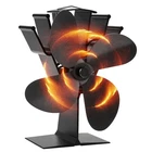 Wood Stove Fan 4-Blade Fireplace Fan for Wood Burning Stove Heat Powered fan NEW