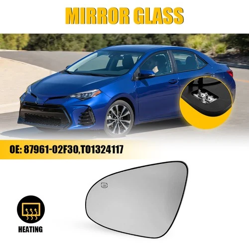 Heated Mirror Glass Left Driver Side for Toyota Corolla 2014-2019 87961-02F30
