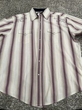 Men s Vintage Wrangler Pearl Snap Embroidered Button Up Sz XL 1810
