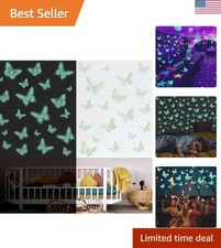 Glow in The Dark 3D Butterfly 24 Pcs 3 Sizes, Luminous Butterfly Stickers for...