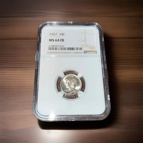 1927 Mercury 10c Silver Dime NGC MS 64 FB Full Bands
