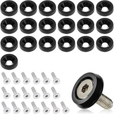 20PC M6 Aluminum Bumper Fender Washer Stainless Steel Bolts Black Kit