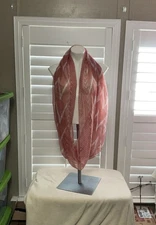 Rose and White Wrap SCRAF Size 36 X56 Inches 100% Polyester No Labels
