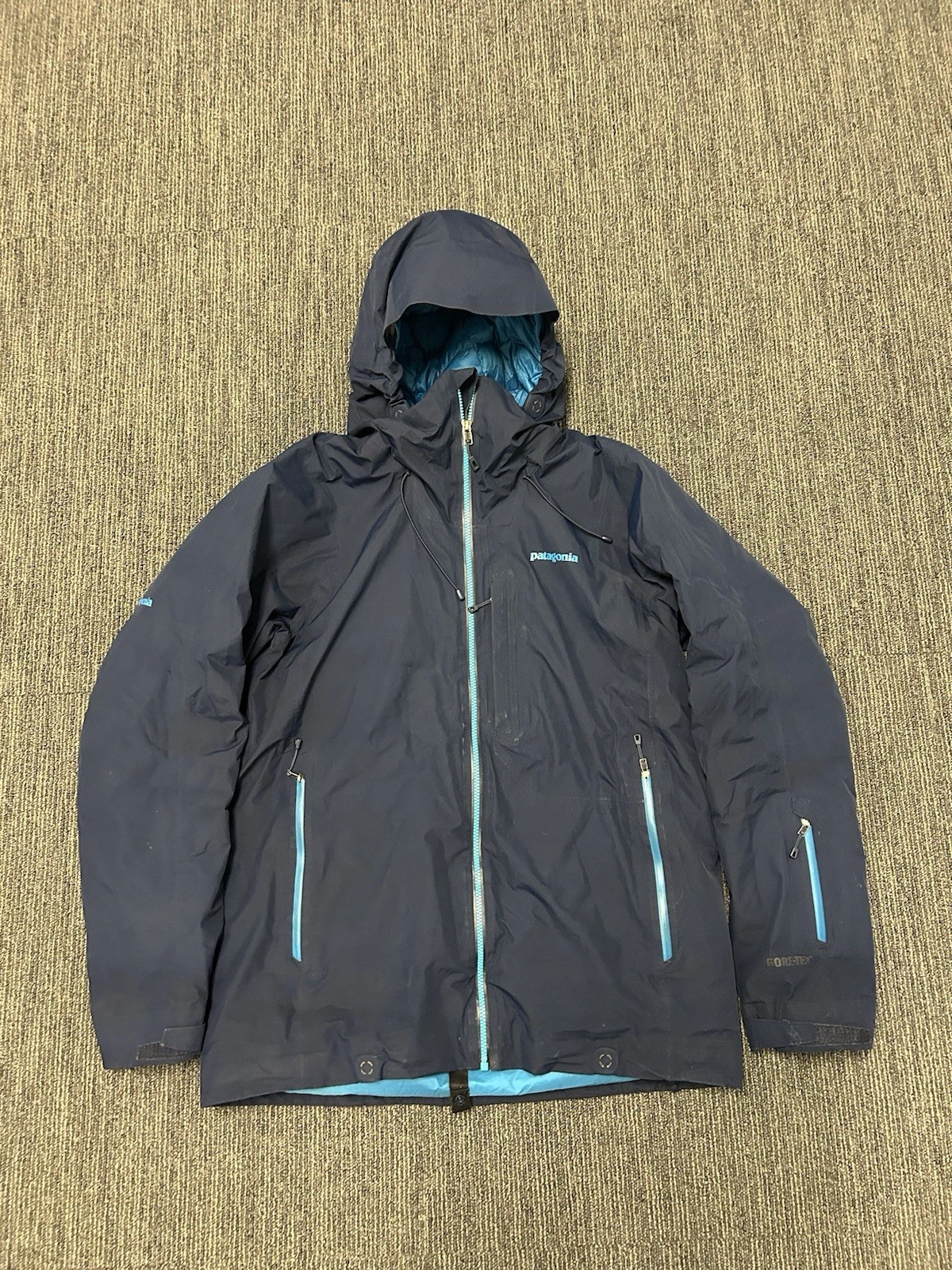 Patagonia Powder Bowl Jacket Mens Medium Gore-Tex Ski Blue Waterproof Recco Snow