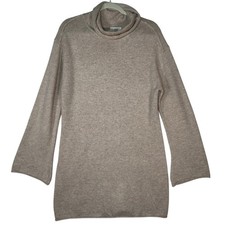 Vestido Suéter A Loves A Cashmere Lana Merino Cuello Alto XL Neutro Silencioso Lujo