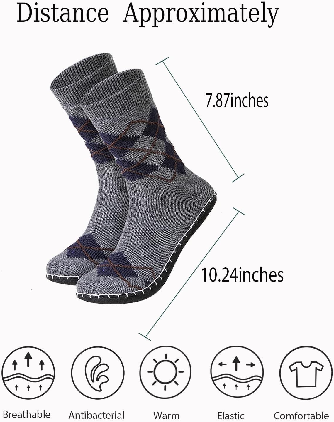 SAOLA Vihir Calzini Ciabatte Uomo Con Suola Scamosciata Antiscivolo Inverno Blu Diamante