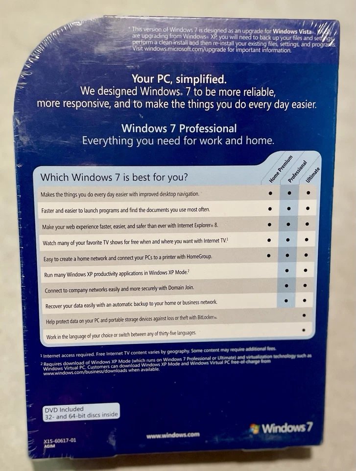 Windows 7 Professional Upgrade FQC-00130 DVD 32 & 64 Bit Discs - Image 2 of 4