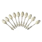 Reed & Barton Les Six Fleurs Sterling Teaspoons Set 10 Art Nouveau