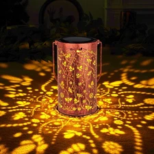 Bee Solar Lanterns Lights Outdoor Waterproof, Hollowed-Out Metal Decor Lanter...