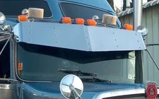 Kenworth W900 T800 T600 V Style Drop Visor Stainless Steel for Curved Windshield