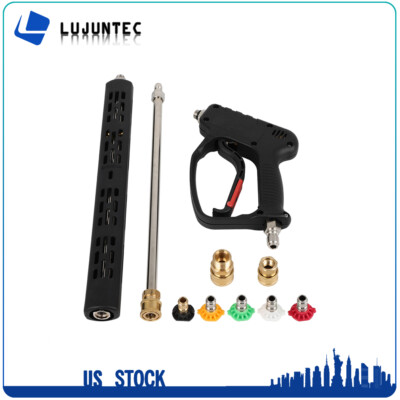 #ad 5000PSI High Pressure Power Washer Spray Gun Wand Lance Nozzle Tips Kit M22 $44.03