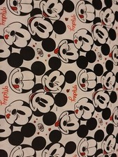 100% Cotton Digital Fabric Disney Mickey Mouse Faces 150cm Wide sold by meters