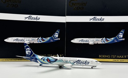 Alaska Airlines 737-MAX9 "Seattle Kraken" G2ASA1219 Scale 1:200 Diecast - Picture 17 of 24