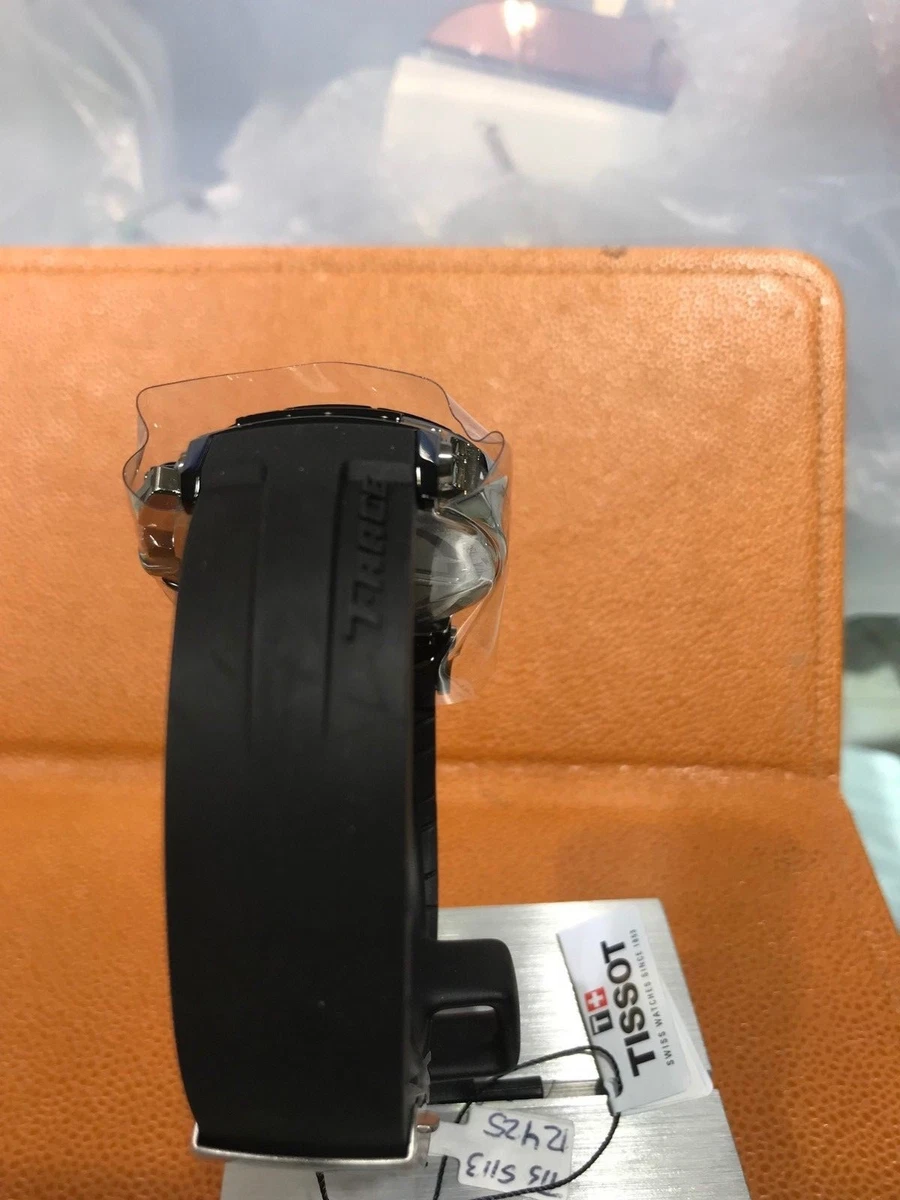 NEW Authentic TISSOT TRACE T0484172705700 43MM pvd RUBBER STRAP Box Papers