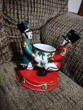 Partylite Christmas Toy Soldiers Candle Holder 6" Votive Candles Sitting W/ Drum
