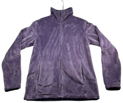 Ideology Sweater Womens size Small Purple Soft Fleece Full Zip Long Sleeve