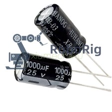 6PCS 1000uF 25V 10x17mm Radial Electrolytic Capacitors 10mmx20mm