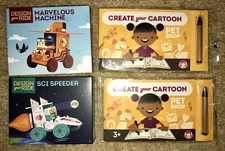 Lot Of 4 Wendy’s Kids Meal Toys Design Your Ride Phantom Flyer Sub Buggy New