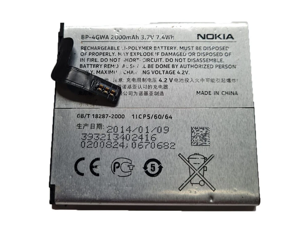 Batería Original BP-4GWA Para Nokia Lumia 720T N720 625 625 H 720 620 Reemplazar OEM Foto 2 de 4