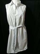 GAP Dress Womens Sky Blue Denim Sleeveless Button Down Strap Waist  Size XS