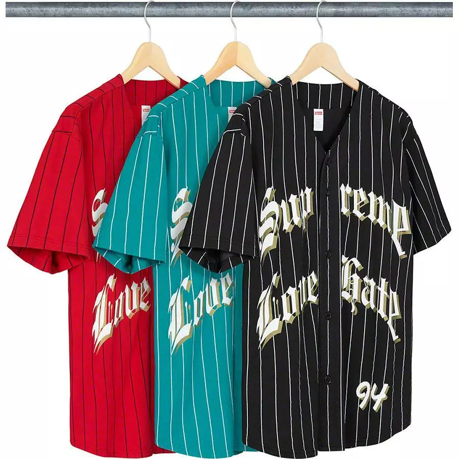 supreme baseball jersey size M love hate 94