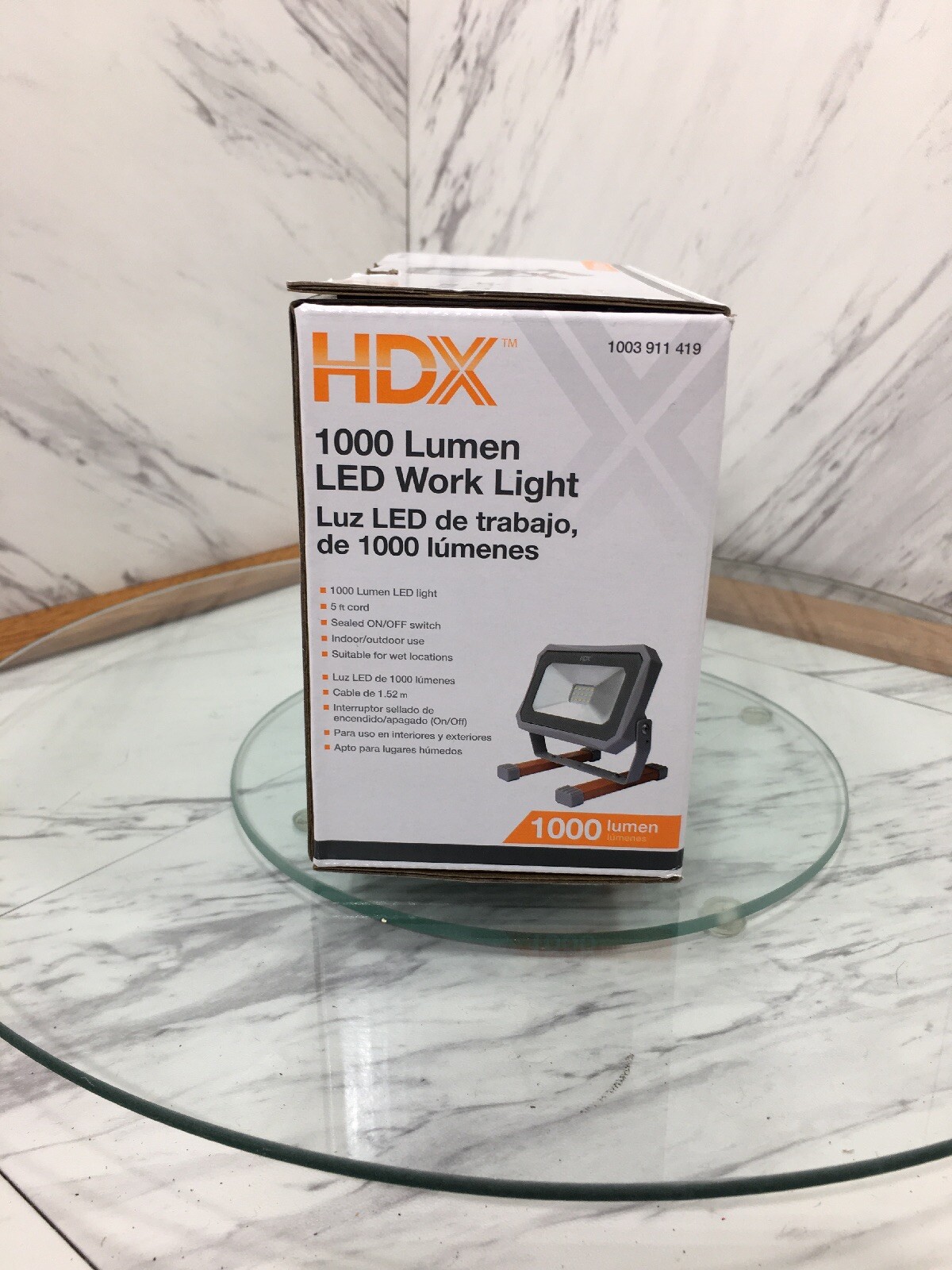 HDX 1000-Lumen LED Work Light - Indoor / Outdoor Use - Sealed On/Off ...