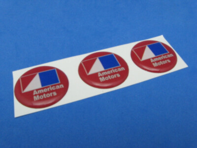 AMC ROUND DECAL DOMED EMBLEM STICKER SET OF THREE #001